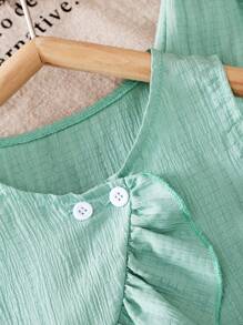 Conjunto elegante de verano para niñas con top de tirantes con volantes y pantalones palazzo de pierna ancha