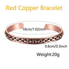 1pc Pure Copper Jewelry Set Adjustable Bracelet Hammered Finish Health Energy Arthritis