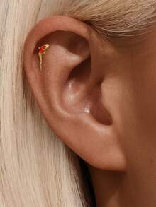 1 件 925 纯银榄尖形恶魔眼耳钉平背耳钉耳钉耳钉精美珠宝适合日常佩戴婚礼派对订婚周年纪念情人节