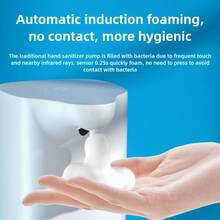 1200mAh Smart Motion Sensor Soap Dispenser, Foaming Maker, Automatic Handwash Device, Suitable For Kitchen, Bathroom - Multicolor - View 1