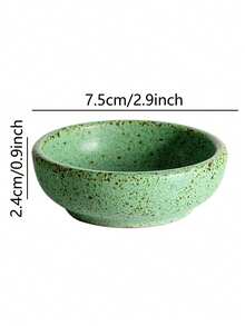 1pc Vintage Ceramic Round Sauce Dish, Hotpot Condiment Bowl, Small Appetizer Dipping Plate, Creative Retro Style, Rustic Pottery, Soy Sauce Vinegar Dish, Home Decor, Kitchenware, Color Matching, Creative Plating, Food Photography, Lifestyle Christmas Gift,School Supplies - Multicolor - View 25