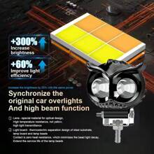 Heyword Heyword The Two-Color Motorcycle Headlight Features An Owl Design With Four Modes Of Auxiliary Spotlights, Motorcycle Scooter Fog Lights, And Driving Lights