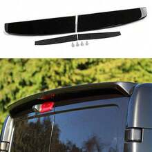 FOR  TRANSIT CUSTOM 2012-2020 GLOSS BLACK REAR TWIN BARN DOOR ROOF SPOILER - Black - View 1