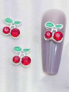 10 件/40 件樱桃形金属多色美甲饰品贴纸美甲用品指甲饰品美甲宝石 - 彩色 - 查看 11