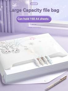 Pasta de documentos A4 com desenho animado da , capa transparente para relatório com botão de pressão, bolsa organizadora de documentos de escritório em PP, artigos de papelaria para estudantes, materiais de volta às aulas