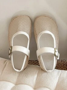 Girls' Shoes! Breathable Net Mesh Style, Simple, Elegant, Comfortable And Versatile. Perennial Flat Shoes, Convenient And Comfortable To Wear - Apricot - View 9