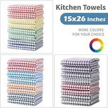 New Oeleky Dish Towels For Kitchen, Cotton Kitchen Towels For Drying Dishes Pack Of 8 (Multi B, 15X26 Inches) - 多色 B 15X26 英寸 - 查看 7