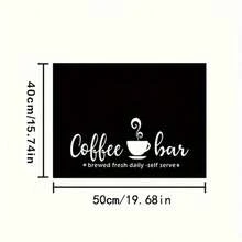 Black Coffee Themed Drying Mat, Rubber Coffee Mat,  Non-Slip Rubber Bottom, Multi-Purpose Kitchen Countertop Mat, Daily Brewing Theme - 40*50 - 查看 3