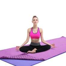 1 Yoga Towel, Yoga Mat Towel, With Sweat Absorbing And Anti Slip Grip Points, Suitable For Indoor Yoga, Pilates, And Sports Belt Yoga Towel Storage Bag