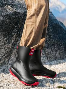 Men's Outdoor Water-Resistant Slip-Resistant Rubber Rain Boots, Comfortable Lightweight Waterproof Rain Shoes, Suitable For Yard Farm Garden Farming,Fishing,Hiking And Climbing In Rainy Days