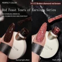 PERFEKTE FARBE Katzenaugen Gel Nagellack, 58 Farben, Weihnachts-Vampir-Katzenaugen Glitzer Gel Lack Set Rot Gold Glasperle Keramik Magnetischer Gel Lack Set, Kristall Schimmer Braun Gold Farben Nagel Gel Soak Off LED Nail Art Maniküre Salon DIY Geschenke