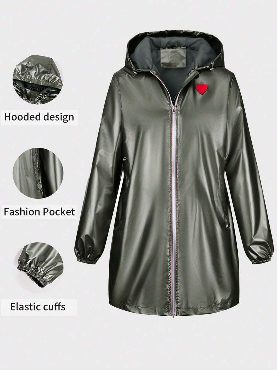 Risissida Women Casual Hooded Jacket With Pockets, Lightweight Long Style, Suitable For Spring And Winter Daily Wear