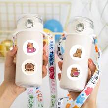 Rollo de 500 pegatinas de capibara de dibujos animados, decoración linda de capibara, regalos de capibara kawaii, pegatinas estéticas, pegatinas de vinilo resistentes al agua para botellas, computadoras, portátiles, teléfonos, equipaje, cuadernos, refrigeradores