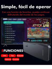 2025 Upgrade Retro Gaming Console, Consola de Juegos Retro Inalámbrica Stick con 18 Emuladores Incorporados, 20000+ Juegos, Videojuegos Plug and Play para Tv, Salida 4K con 2 Mandos Inalámbricos 2.4G (64GB)