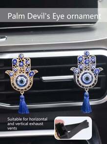 1pc Fashion Personalized Palm Devil's Eye Decor Air Vent Clip, Car Air Freshener Clip, Car Accessories