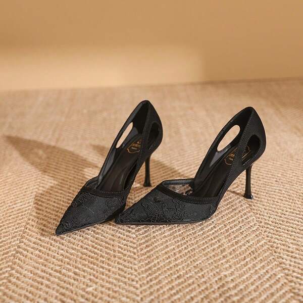 2025 neue Damen High Heels - Stilettos - Absätze 8 cm - Damen spitze High Heels - Damen High Heels Sandalen - Damen Einzelschuhe - hohle High Heels