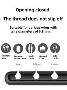 6/3/1pc Magnetic Cable Organizer - Black And White Cable Clips, Small , Suitable For Desktop Wall Mount, Mobile Phone Data Cable, Charging Cable, Desk, Home, Car And Office - Perfect For Technology Lovers And Students, Comes With Storage Holder And Cable Clip, No Drilling Required, Mark-Free Adhesive, Universal For Many Countries, Bathroom Accessories, Room Decor