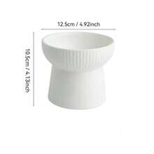 1pc Raised Cat Bowl, Ceramic Cat Food Water Bowl With Neck Protection High Sided Design, Anti-Vomiting And Anti-Chin Acne, Black Cat Feeder - Multicolor - View 2