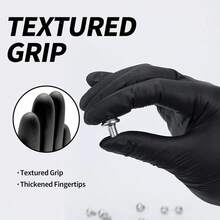 100pc Disposable Nitrile Black 3.5-Mil Latex Free Tattto Nail Hair Salon Cleaning Gloves - Black - View 9