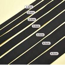 لفة (2-5) ياردة بالحزمة بحزام مرن منسوج بعرض 1.5/2/2.5/3/4/5 سم باللونين الأبيض والأسود، حزام مطاطي لخياطة الملابس والتفصيل وخياطة الألسنة والأشرطة