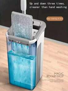 1 Set Family Cleaning Brush Kit Includes 3pcs Mop Cloths, Removable Mop Head, Extendable Handle With Bucket, Hand Wash Cloth, Suitable For Tile, Wood Flooring, Marble Mop Cleaning Supplies, Ideal Gift - Grey - View 5