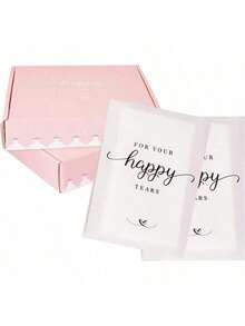 Wedding Tissues Packs For Guests- Set Of 80- For Your Happy Tears Tissues- Wedding Favors For Guests – Frosted-Paper – Bulk Individual Tissue Packs & Items For Wedding Welcome Bags By PureRejuva - 1 Count (Pack Of 80) - View 1