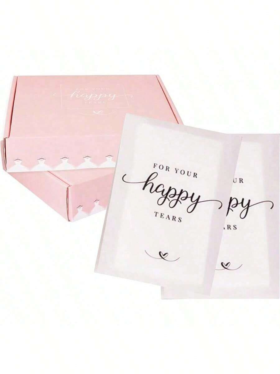 Wedding Tissues Packs For Guests- Set Of 80- For Your Happy Tears Tissues- Wedding Favors For Guests – Frosted-Paper – Bulk Individual Tissue Packs & Items For Wedding Welcome Bags By PureRejuva - 1 Count (Pack Of 80) - View 1