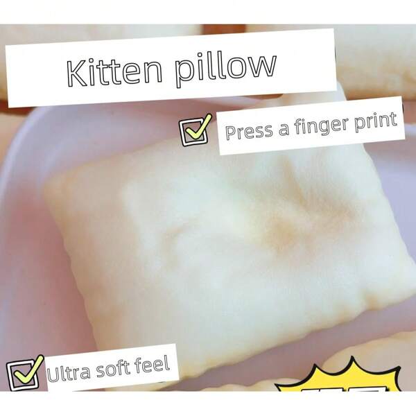 1 Stück super klebriges Mini Katzen Plüsch Kissen, langsam rückstellendes klebendes Katzen Handgefühl Kissen mit Quetschspielzeug, PU Material Anti-Stress, ideal für Reisen, Unterhaltung, Urlaubs-/Geburtstagsgeschenk