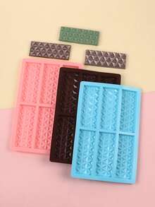 1pc Reusable Non-Stick Silicone Chocolate Mold Candy DIY Mold With 6 Cavities, Easy Release - Multicolor - View 4