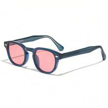 Gafas con montura clásica HBK, estilo de moda casual, retro ovalado, color único, decoración diaria y de ocio para primavera y verano, con empaquetado completo para playa, vacaciones, exterior y viajes - K39768 - Ver 11