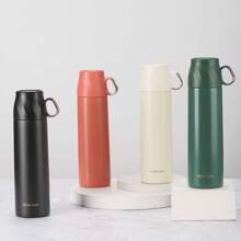 Bouteille isotherme en acier inoxydable pour boissons chaudes et froides avec couvercle étanche et gobelet intégré, triple isolation murale, boissons chaudes 6-12h, parfait pour le café et le thé, lavable au lave-vaisselle