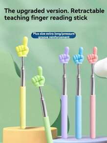 1pc Random Color Retractable Stainless Steel Teaching Pointer, Portable Design (Mixed Colors)