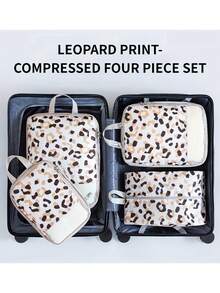 4Pcs/Set High-Quality Print Compression Storage Bag Set, Travel Business Trip Luggage Clothes Organizer Underwear Clothes Organizing Storage Bag - Multicolor - View 14