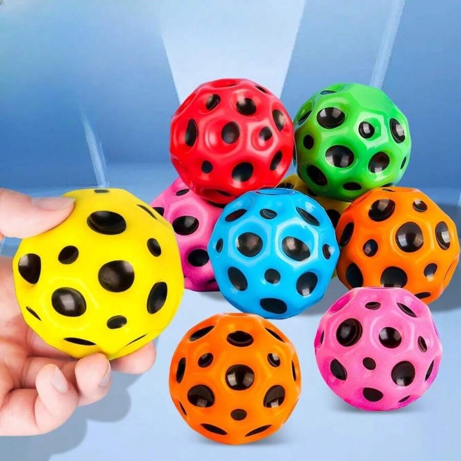 Pelota de rebote súper alta, pelota de rebote ultra alta, balón de ejercicio, balón de entrenamiento para atletas, pelota espacial colorida, juguete pelota de rebote para alivio del estrés (6cm) - Multicolor - Ver 1