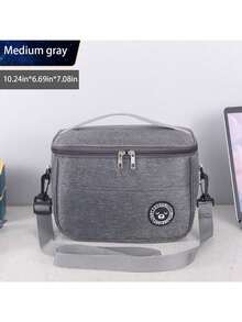 1pc Large Capacity Insulated Lunch Bag, Handheld With Shoulder Strap Thermal Lunch Box Bag, Thick Waterproof Bento Bag, Reusable Aluminum Foil Picnic Cooler Tote, Suitable For Teachers, Students, Office, Picnic, Hiking, Beach - Multicolor - View 17