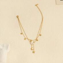 1pc/Set Classic Style Anklet Bestsellers, Includes Resin Shell, Star And Moon Pendants, Multiple Styles, Suitable For Women's Daily Wear And Party Occasions
