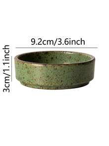 1pc Vintage Ceramic Round Sauce Dish, Hotpot Condiment Bowl, Small Appetizer Dipping Plate, Creative Retro Style, Rustic Pottery, Soy Sauce Vinegar Dish, Home Decor, Kitchenware, Color Matching, Creative Plating, Food Photography, Lifestyle Christmas Gift,School Supplies - Multicolor - View 21