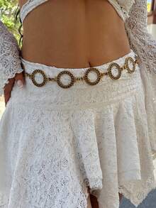 1pc Vintage Body Chain Waist Chain Accessory, Metal Waist Belt Chain For Dress - Multicolor - View 5
