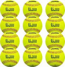Franklin Sports Official Game Softballs - OL3000 Fastpitch 12&#34; Inch Yellow Softballs - Official Size + Weight Tournament Balls For Practice + Games - 1 Softball