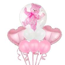 New 24 Inch Transparent Teddy Bear Ball With Aluminum Film Balloon, BABY Teddy Bear Set, Birthday Party Decoration