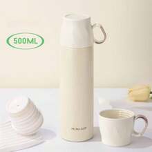 Bouteille isotherme en acier inoxydable pour boissons chaudes et froides avec couvercle étanche et gobelet intégré, triple isolation murale, boissons chaudes 6-12h, parfait pour le café et le thé, lavable au lave-vaisselle