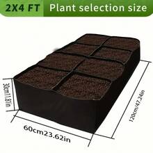 Upgraded And Thickened 8-Compartment Garden Bed Covers, 8-Compartment Garden Bed Covers, Durable/Weather-Resistant Rectangular Flowerpots, Indoor/Outdoor/Garden, Suitable For Growing Vegetables, Potatoes, Flowers And Other Horticultural Plants - màu đen - Xem 4