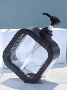 Transparent Dish Soap Dispenser, Bathroom Liquid Soap Dispenser - With Anti-Rust Pump, Suitable For Kitchen Sink, Bathroom, Black/Decorative Frame Transparent Square Soap Dispenser Refillable (Dishcloth, Cleaning Brush Random Delivery)