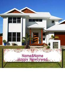 1pc Customizable Bride & Groom Name Backdrop, Wedding Party Outdoor Decoration Banner, Celebration Props
