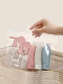 1pc/3pcs/11pcs Travel Refillable Bottle Set Spray Lotion Shampoo Shower Gel Tube Bottling Cosmetic Empty Liquid Container Portable Tool Refill