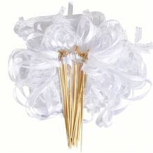 10 Pcs Ribbon Wands With Triple Ribbon And Golden Bell: Festive Party Favors For Weddings, Bridal Showers, Bachelorette Parties, And More - Suitable For All Seasons