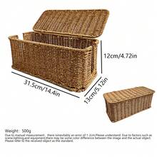 Rustik stil rottingmaterial Rektangulär Power Strip förvaringslåda