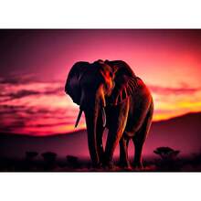 1 Stück Wandkunst Poster wahlweise mit Rahmen wilde Elefanten Sonnenuntergang Landschaft Elefant Tier Kunst Poster Leinwand Malerei Wandbilder Wohnzimmer Heimdekoration Leinwand, ohne Rahmen - Verschiedenfarbig - Übersicht 21