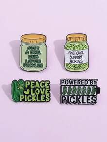 Mini Tips, Creative Cartoon Green Vegetable Pickle Brooch, Versatile Cute Metal Badge Accessory - View 3