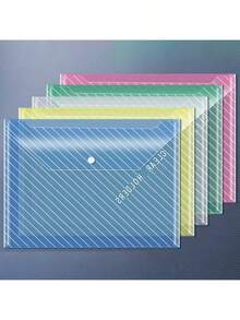 10pcs Classic A4 Clear PP Waterproof Document Folders, Transparent File Envelopes - Document Bag - View 8